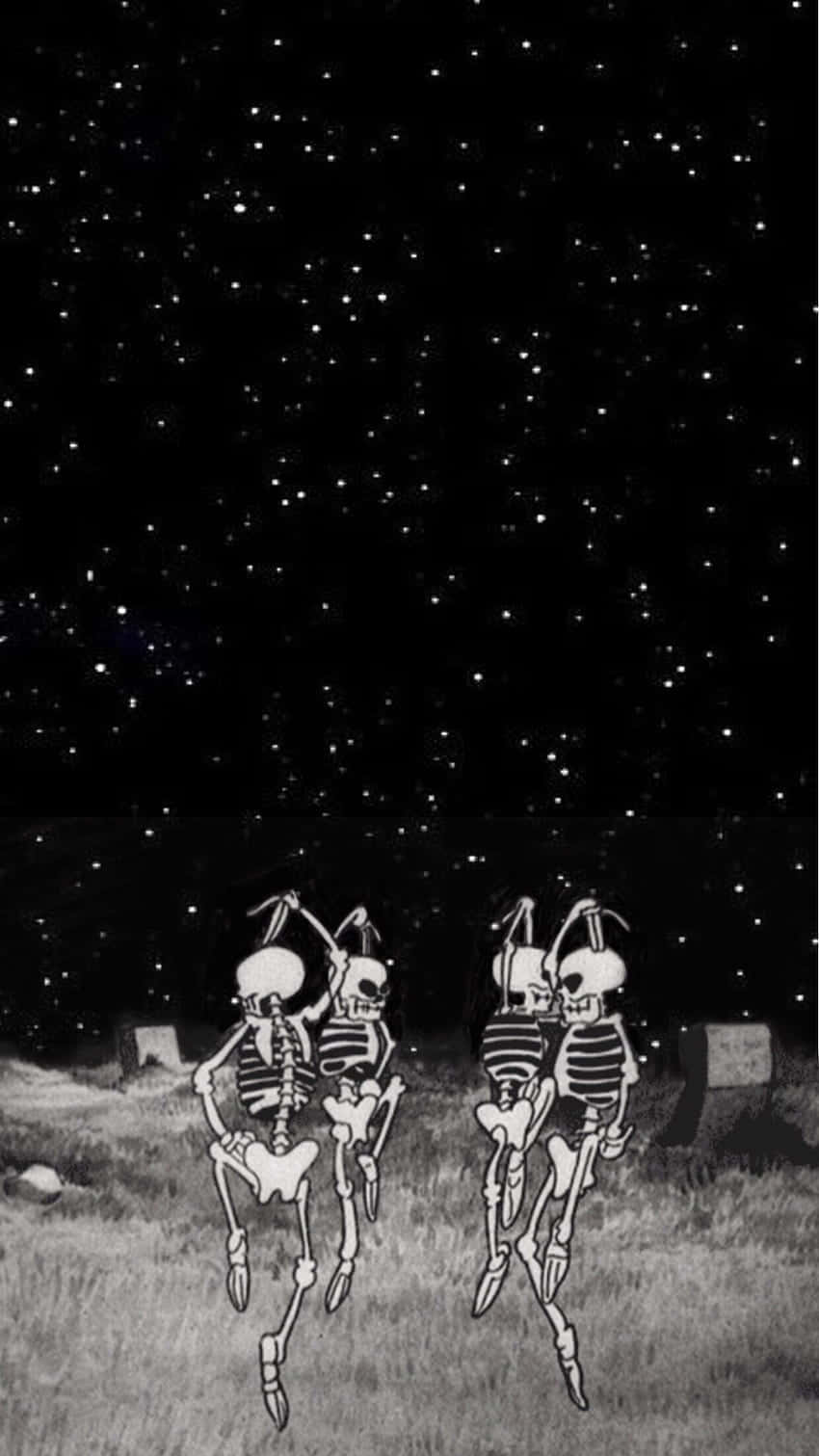 Skeletons Dancing In The Night Background