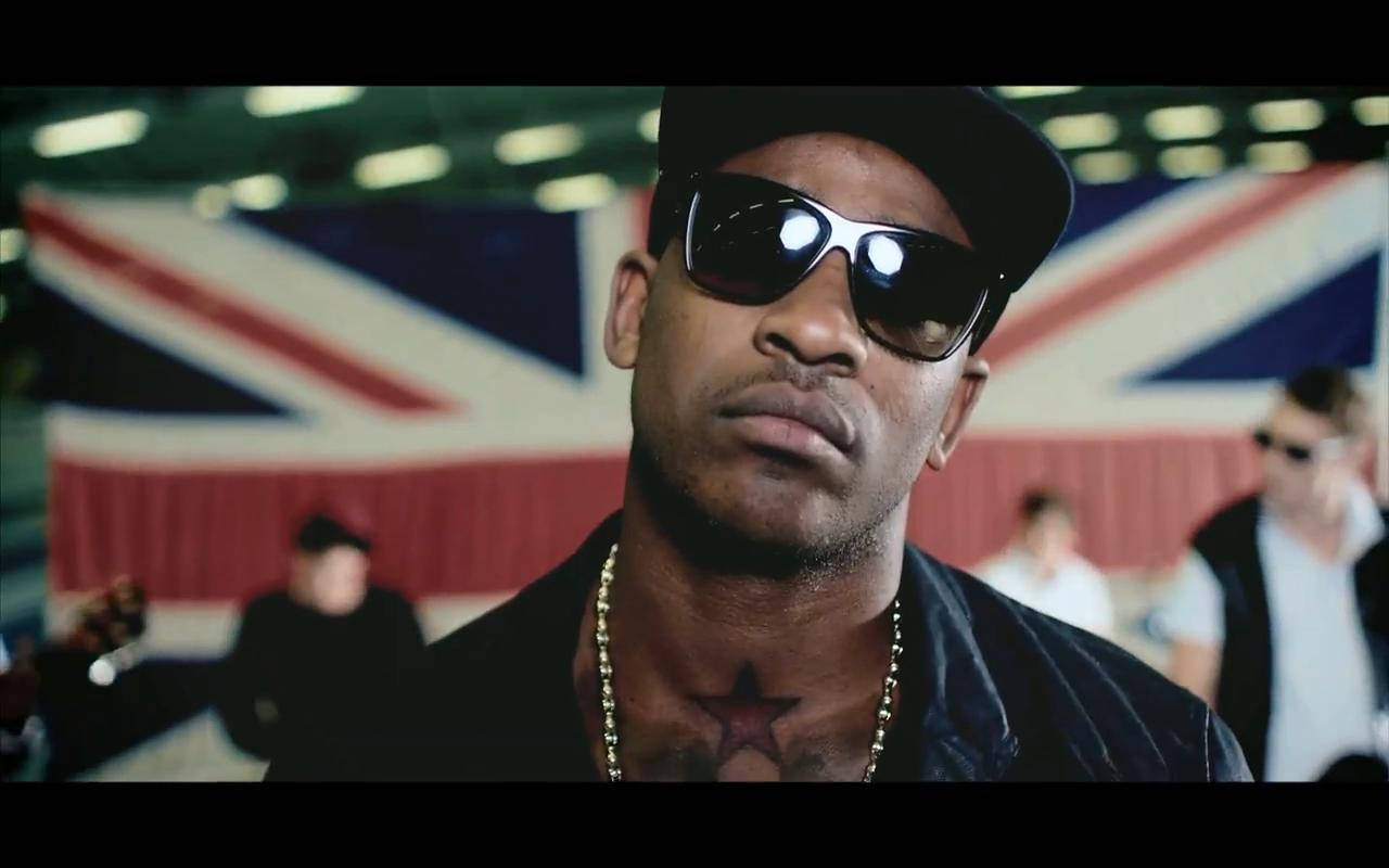 Skepta With A Uk Flag Background