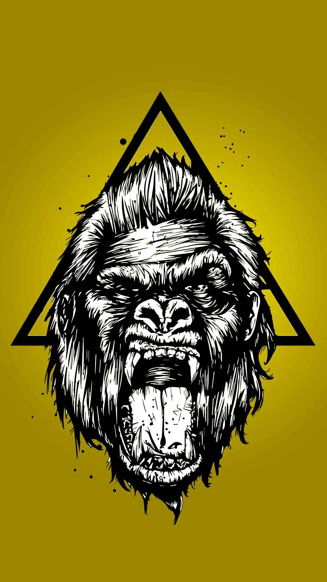 Sketch Art Gorilla Iphone Background