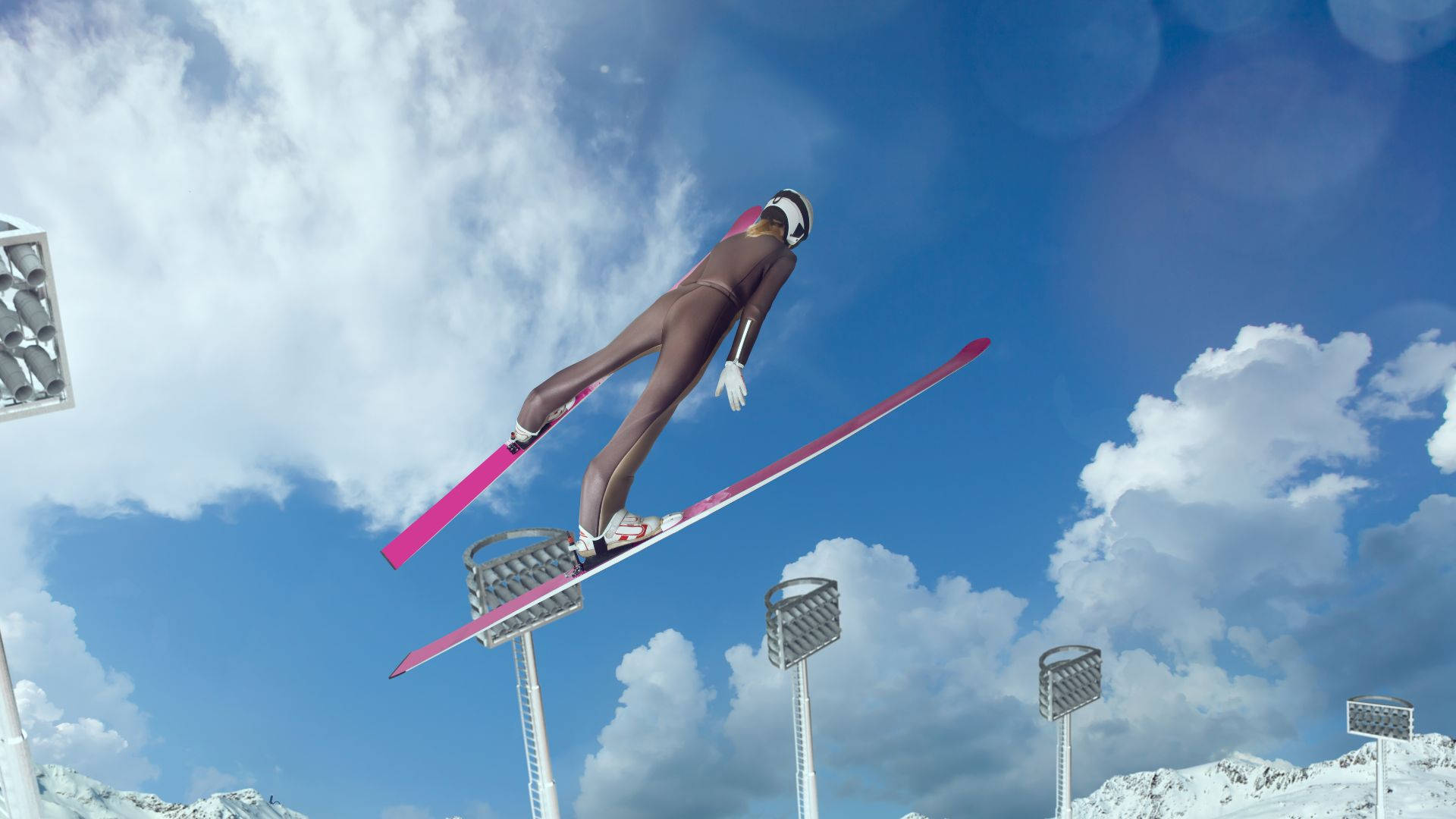 Ski Jumping 3d Game Flying Background