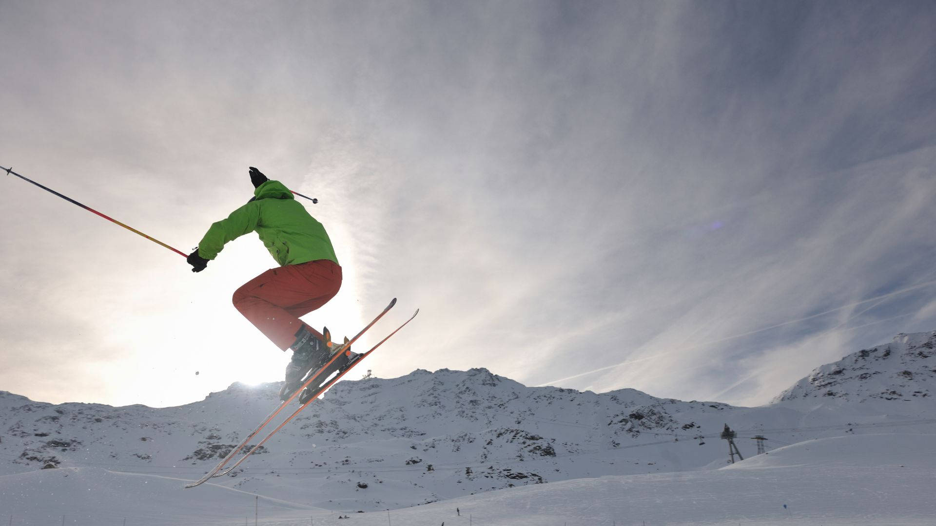 Ski Jumping Breathtaking View Background