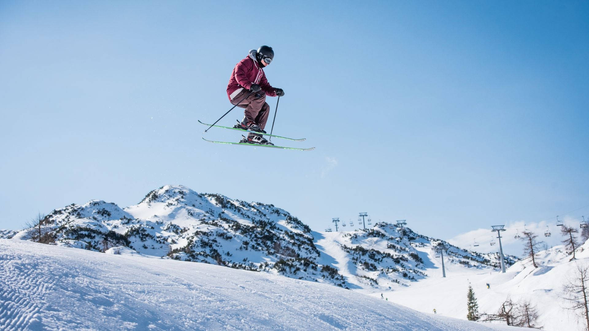 Ski Jumping Man Floating Background