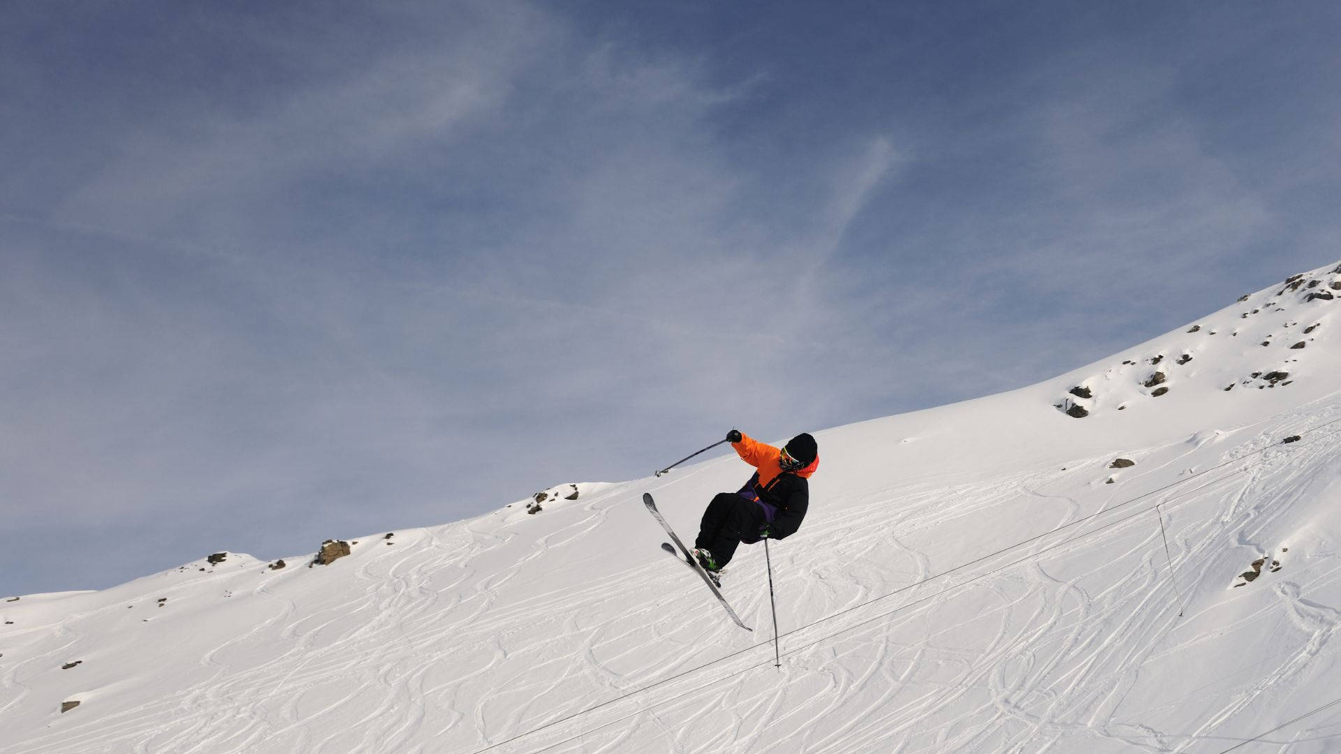 Ski Jumping On A Massive Snow