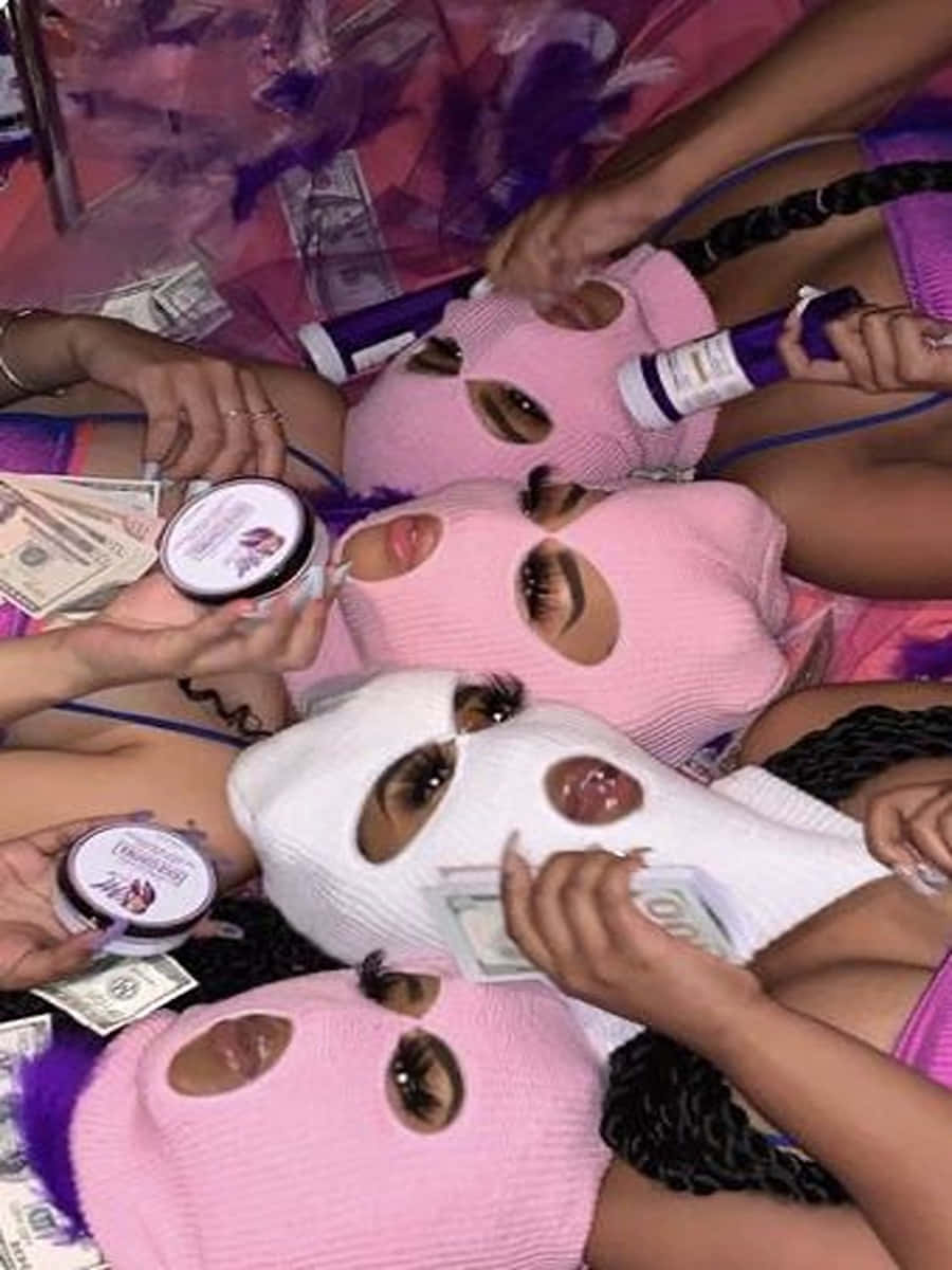 Ski Mask Girl In Bed With Money