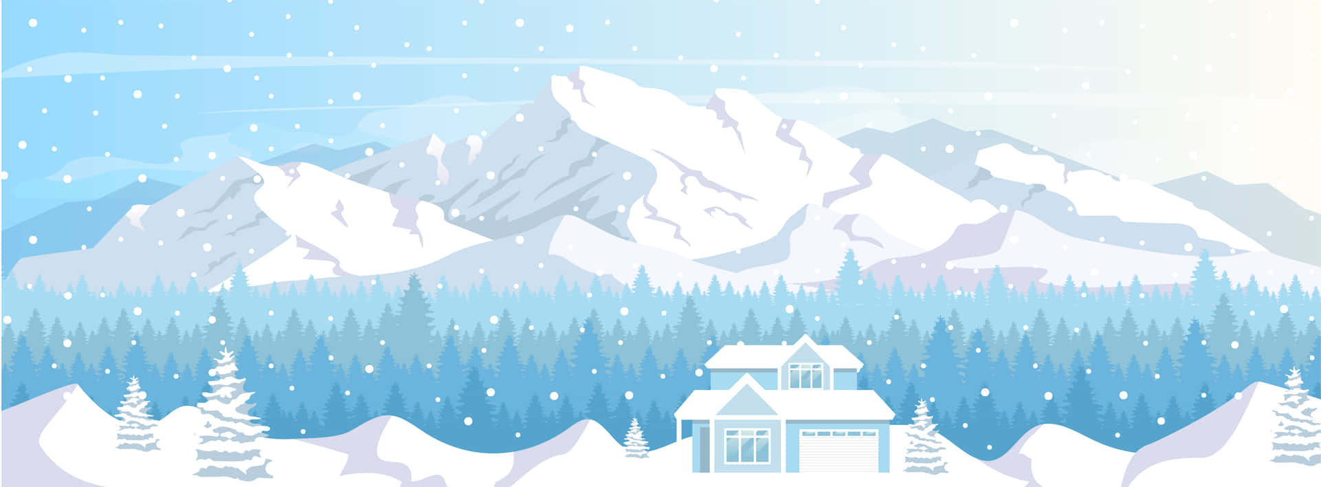 Ski Mountain Cartoon Background