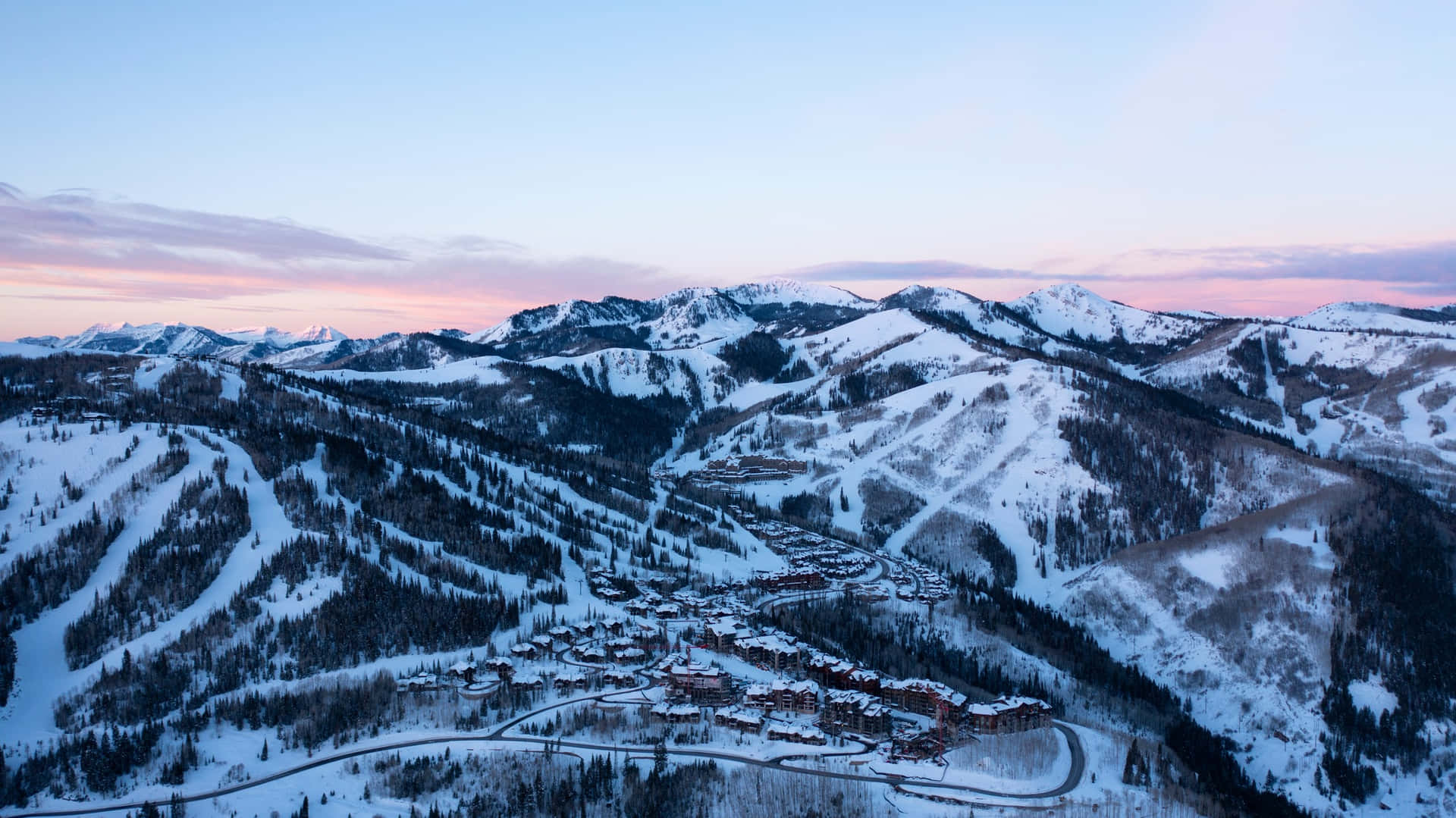 Ski Mountain With Maze Background