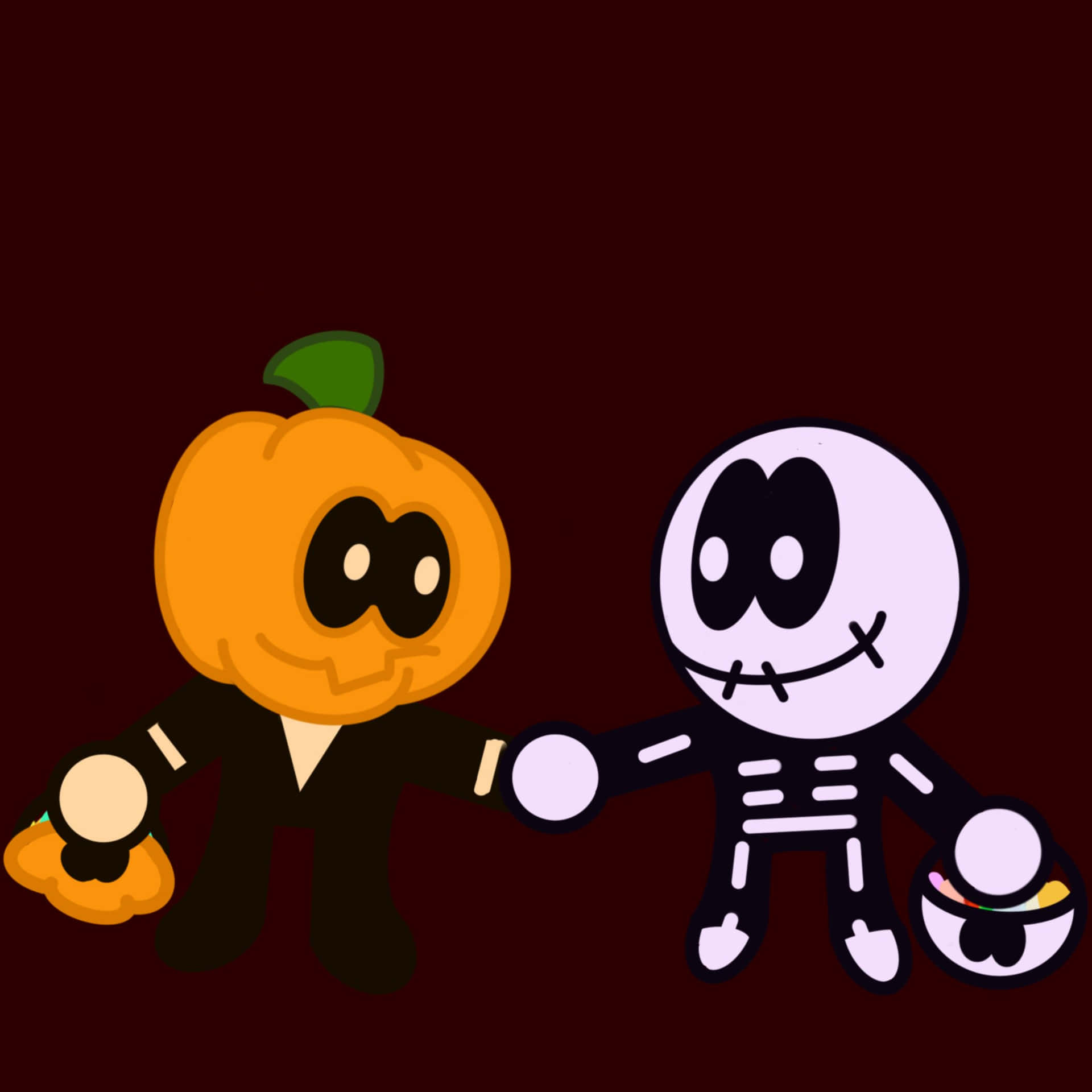 Skid_and_ Pump_ Halloween_ Friends Background