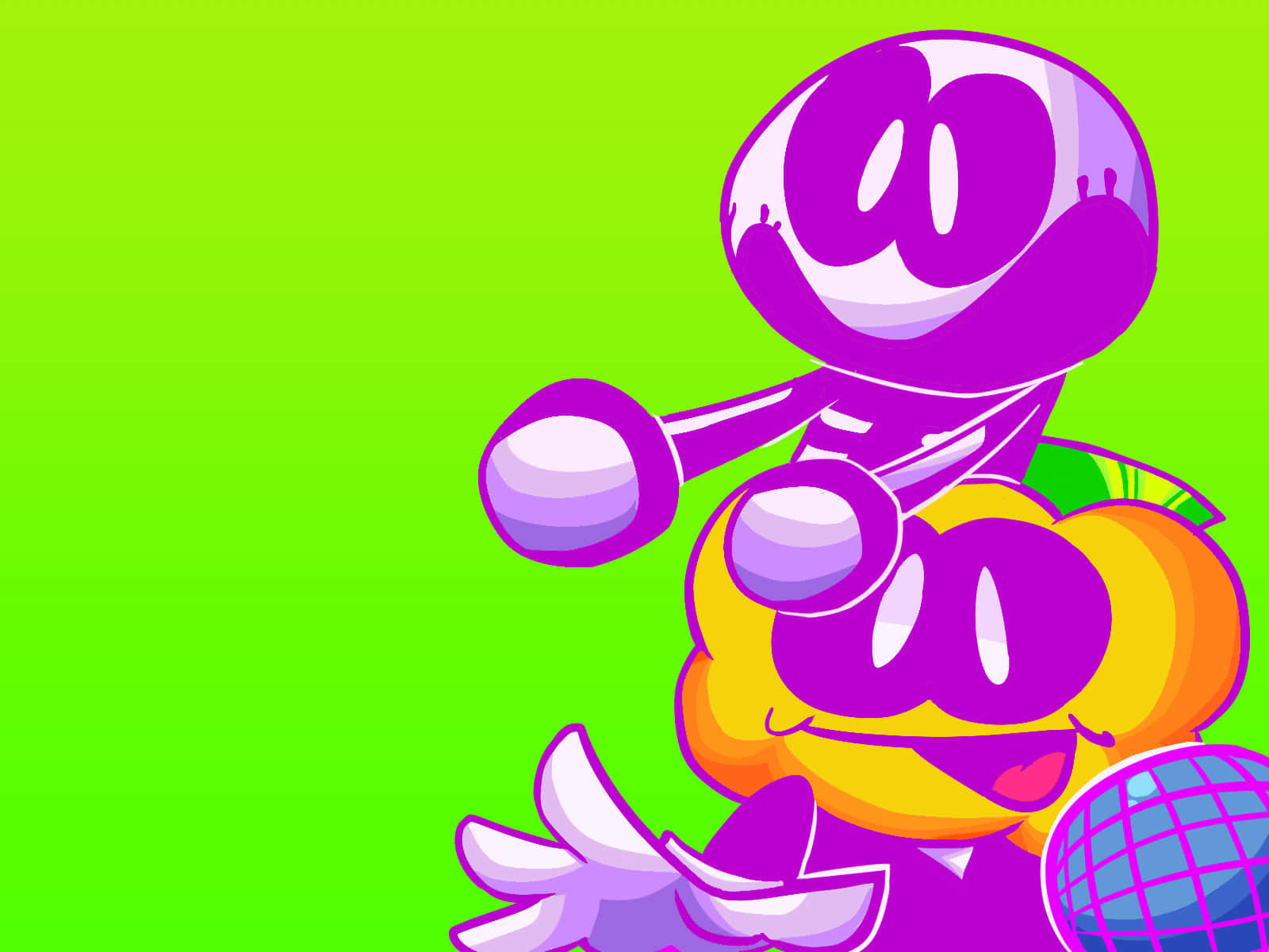 Skidand Pump Cartoon Characters Background