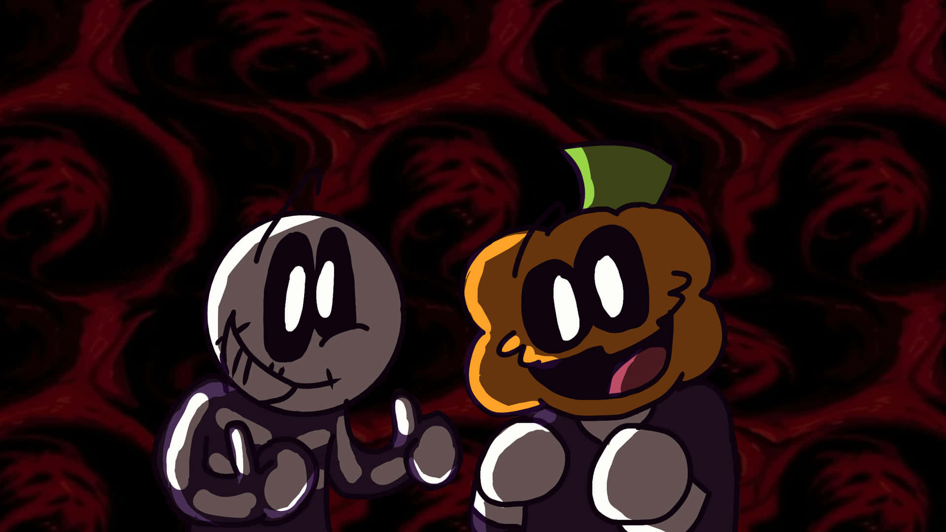 Skidand Pump Cartoon Characters Background