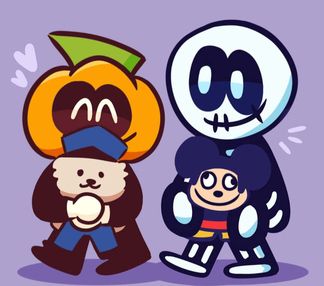 Skidand Pump Cartoon Friends Background