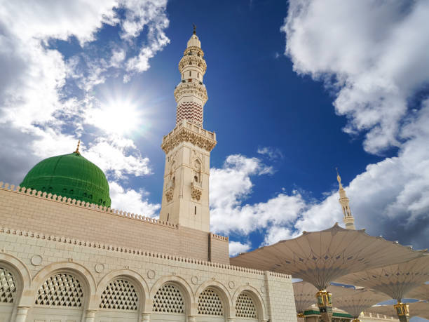 Skies Above Green Dome Madina Background