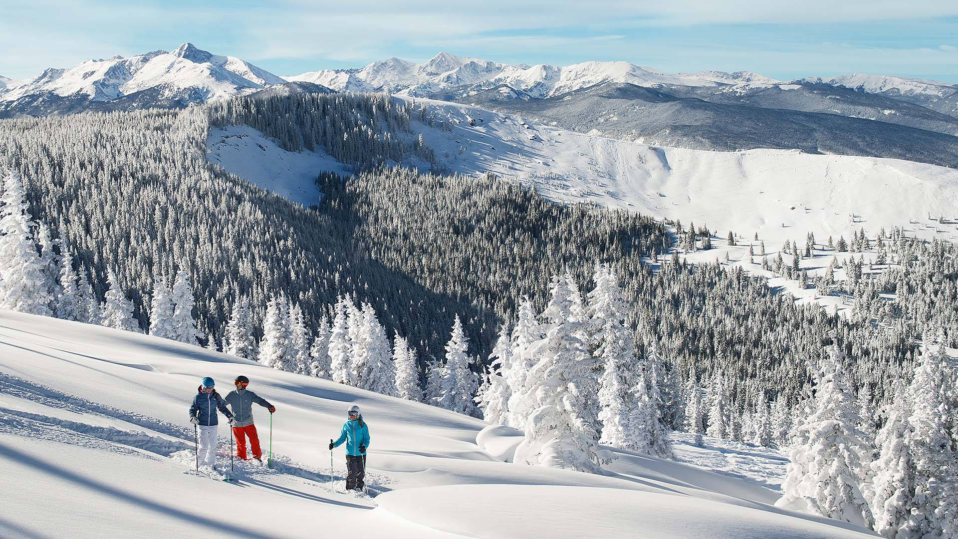 Skiing Family In Vail Colorado