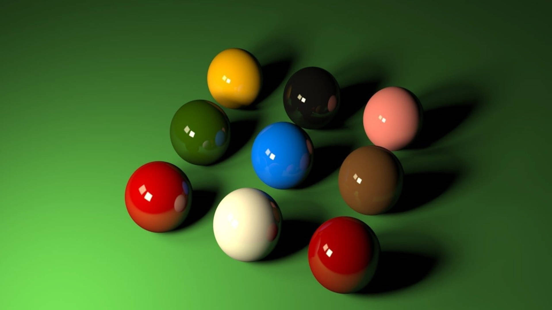 Skillfully Aligned Snooker Balls In A Linear Pattern Background