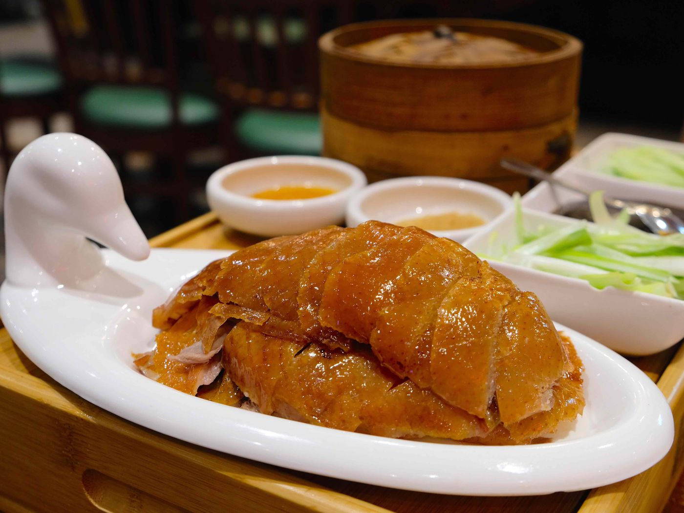 Skinless Peking Duck In Orange Sauce Background