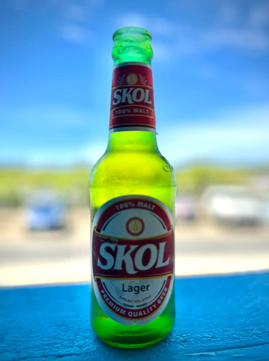 Skol Lager Beer Bottle Background