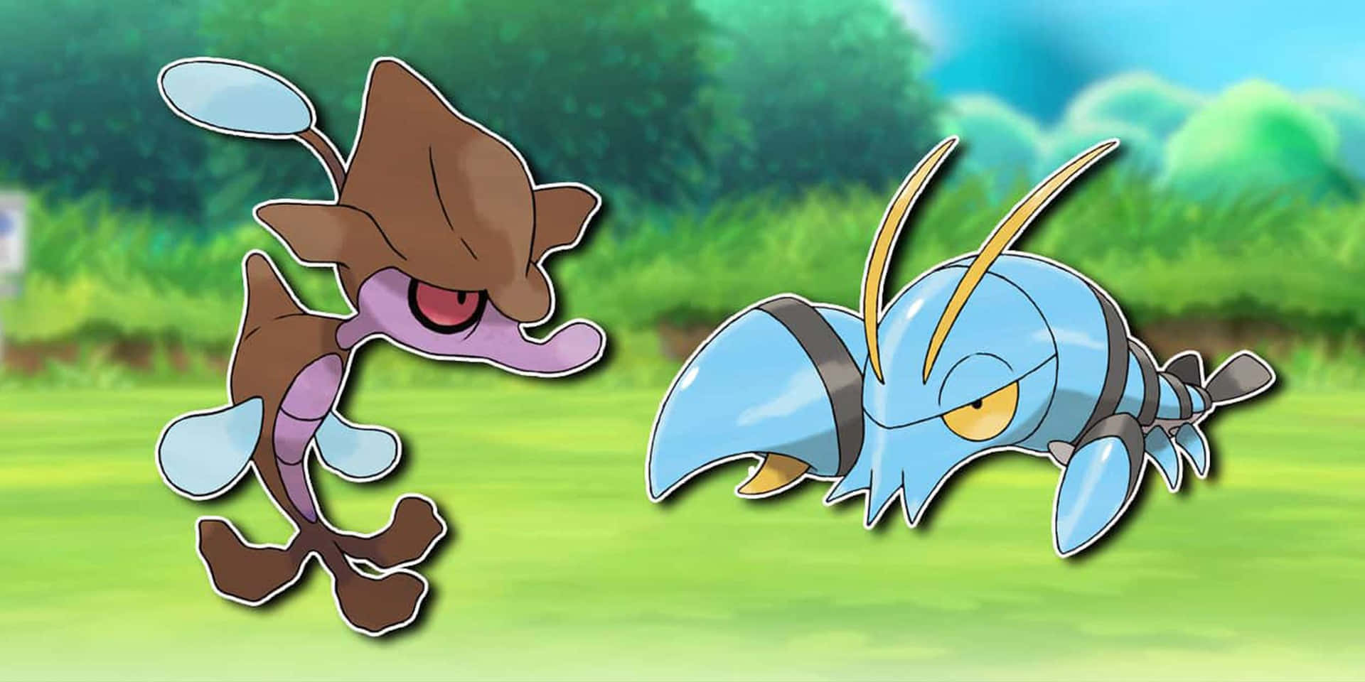 Skrelp And Clauncher - Fantastic Duo Of Water Pokemon Background