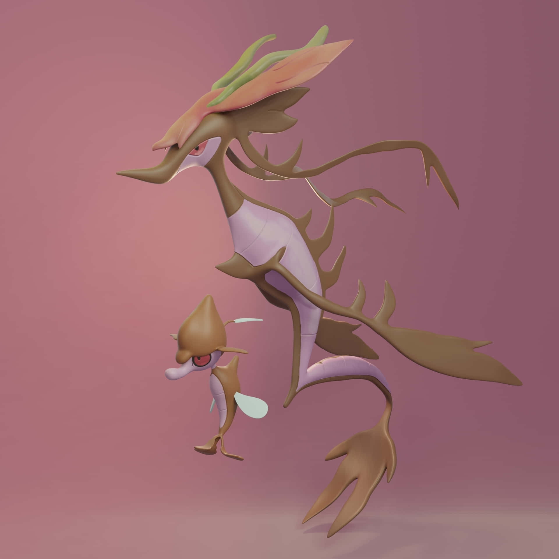 Skrelp And Dragalge In 3d Background