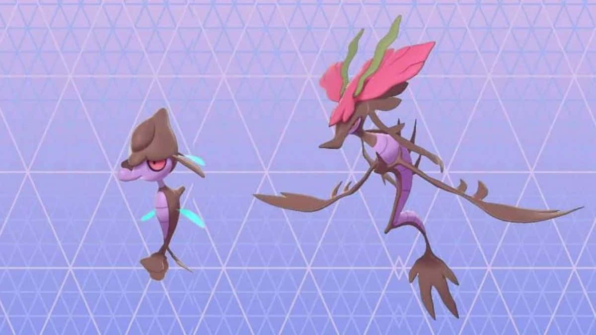 Skrelp And Dragalge On Purple Background Background