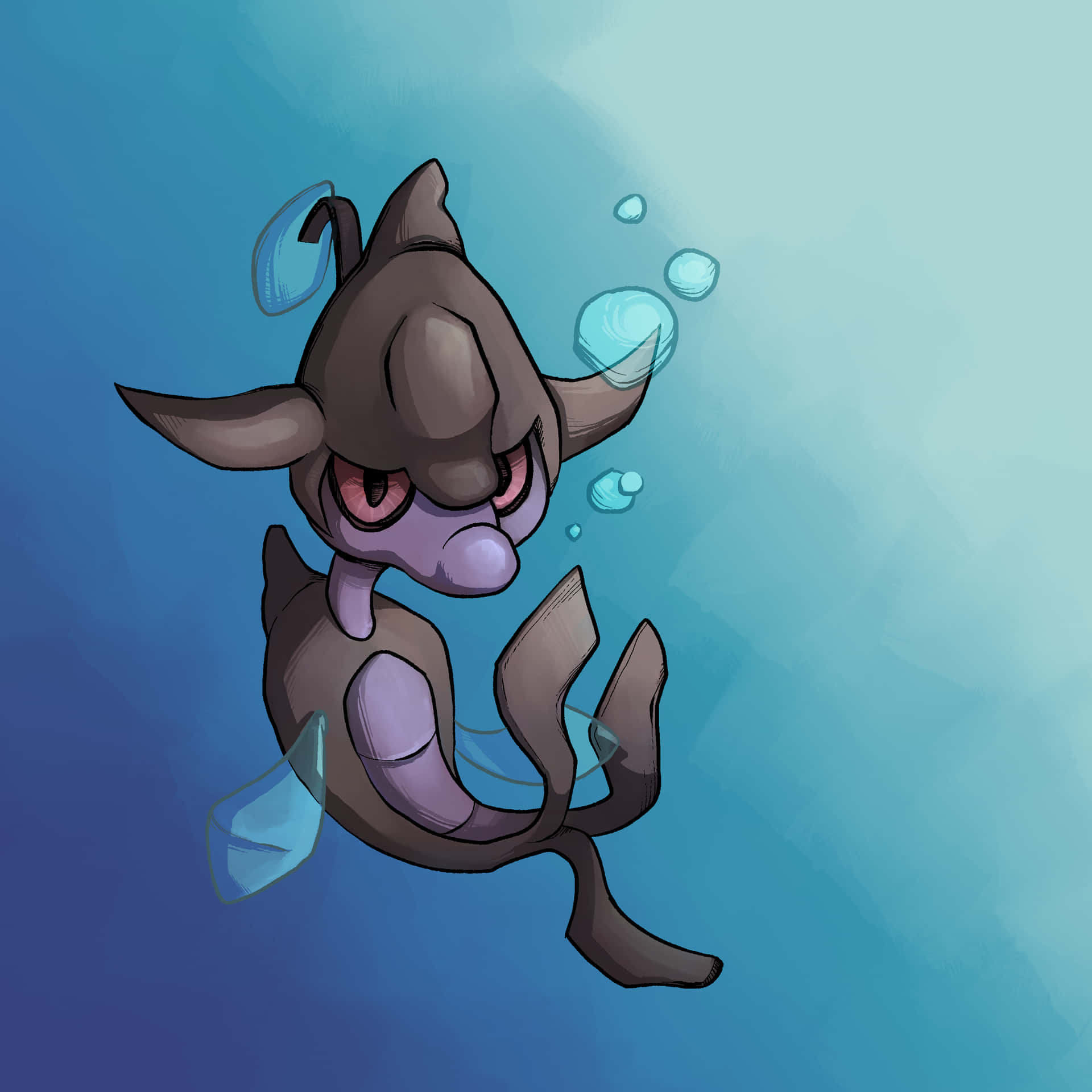 Skrelp Floating Under The Water Background