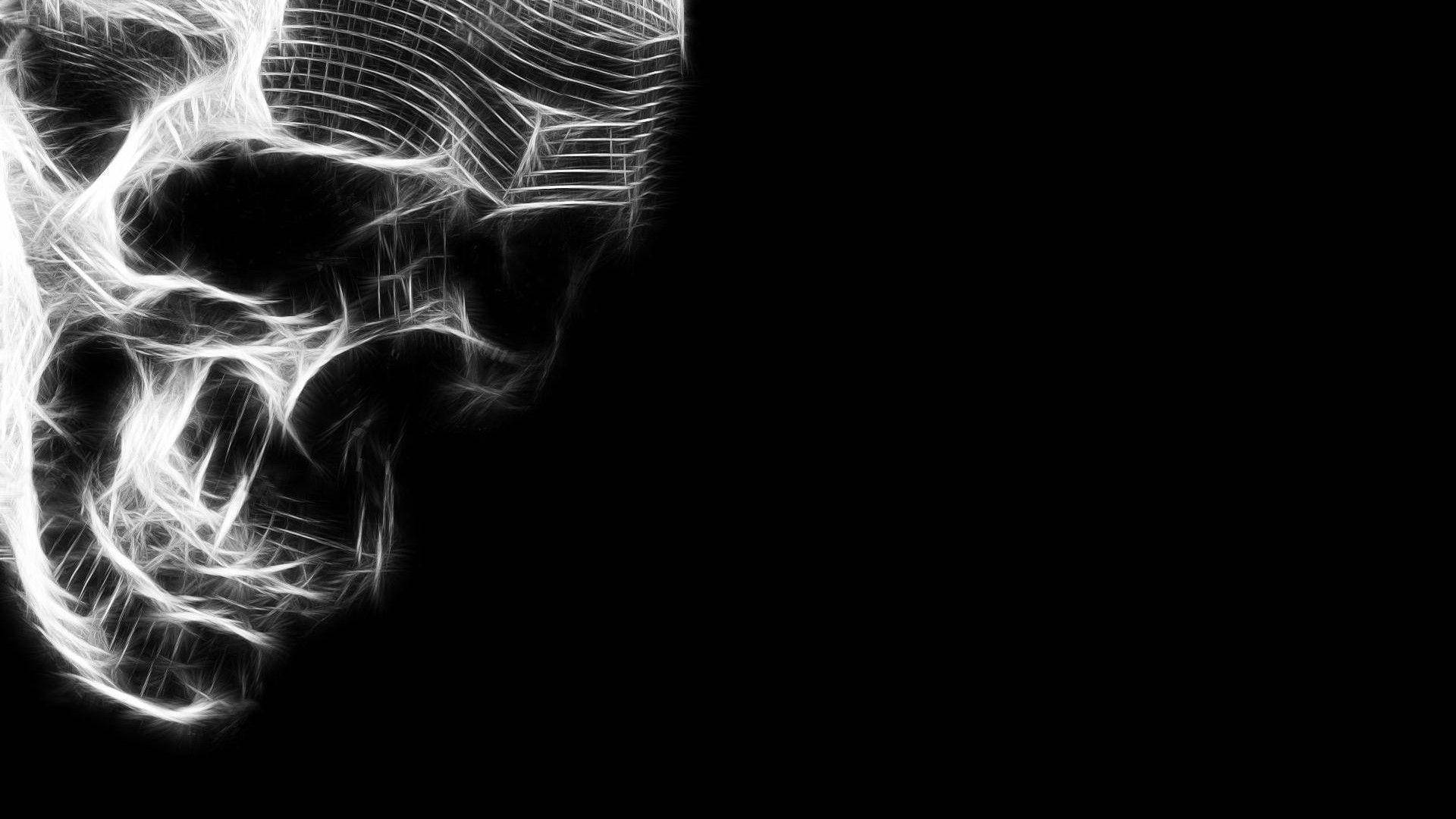 Skull Abstract Black And White Pfp Background