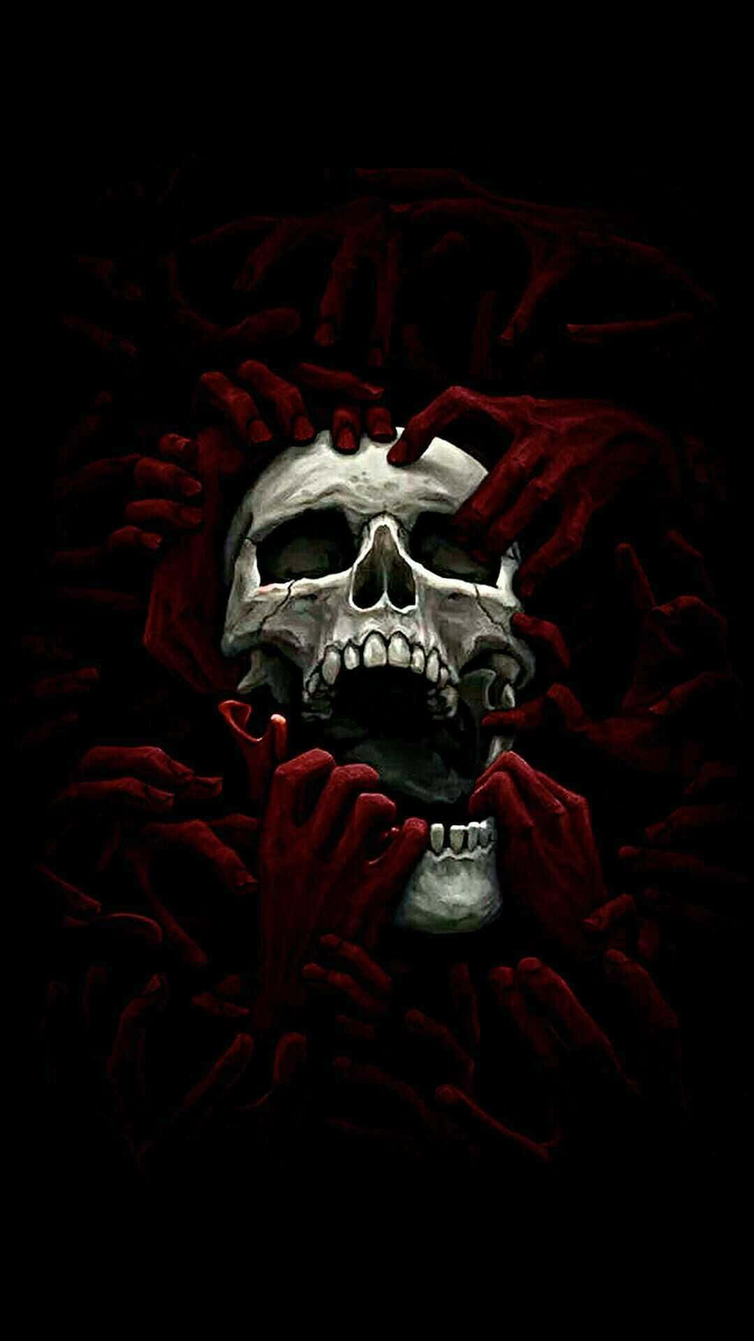 Skull And Crossbones Red Hands
