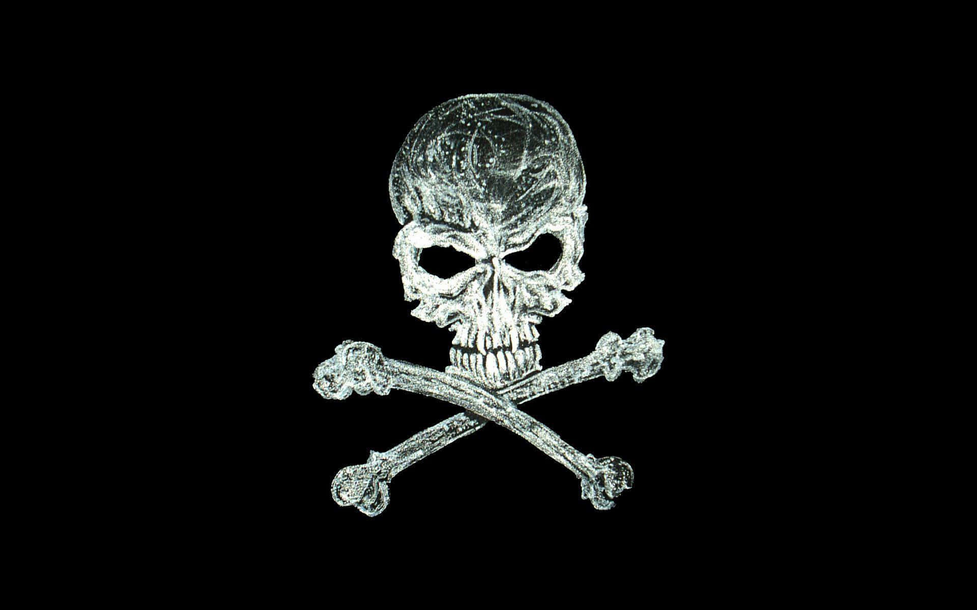 Skull And Crossbones Scary Teeth Background