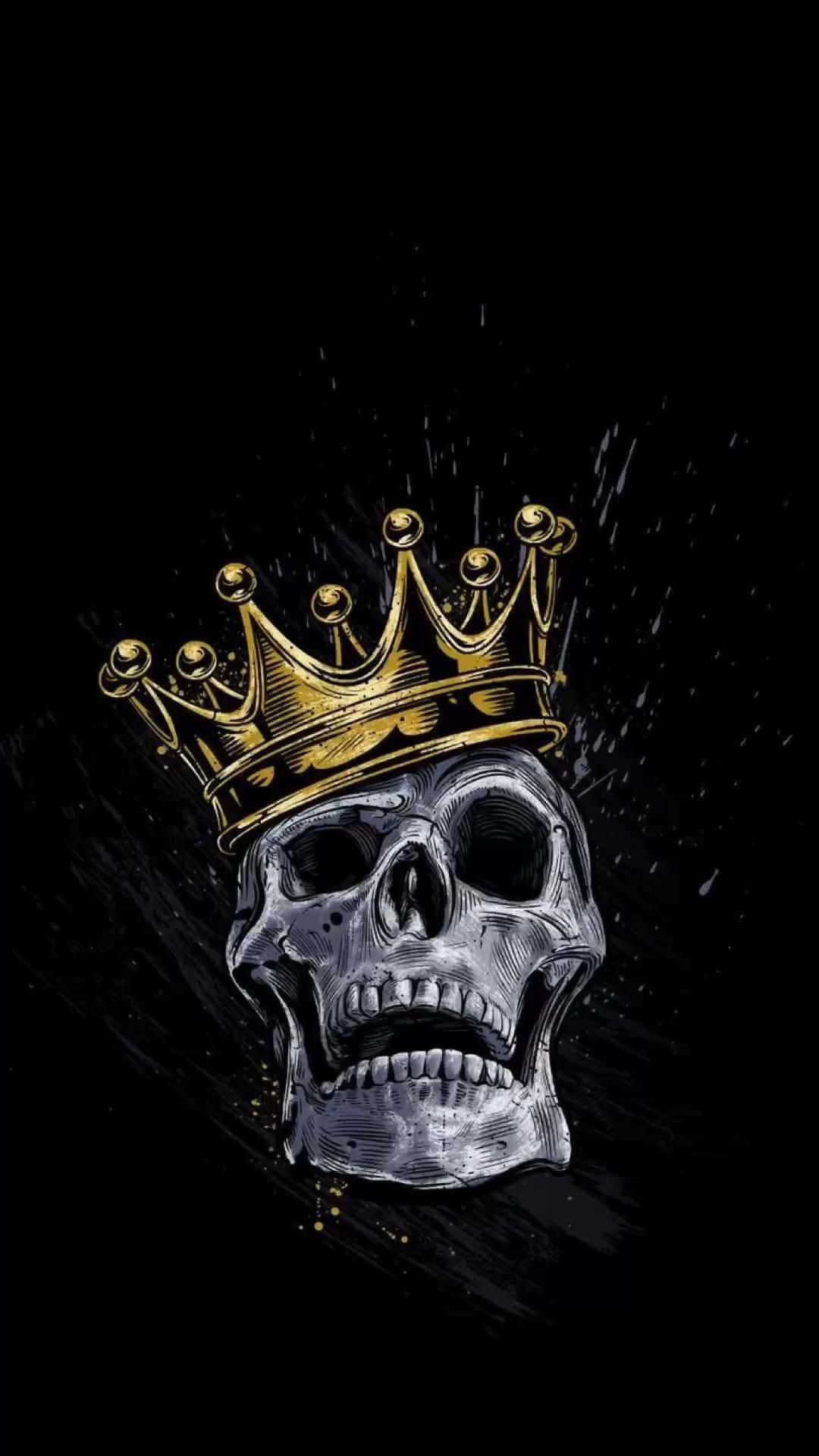 Skull And Crossbones With Crown Background