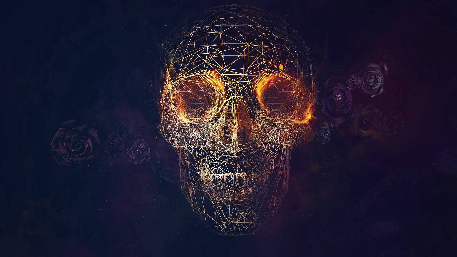 Skull And Geometry Background