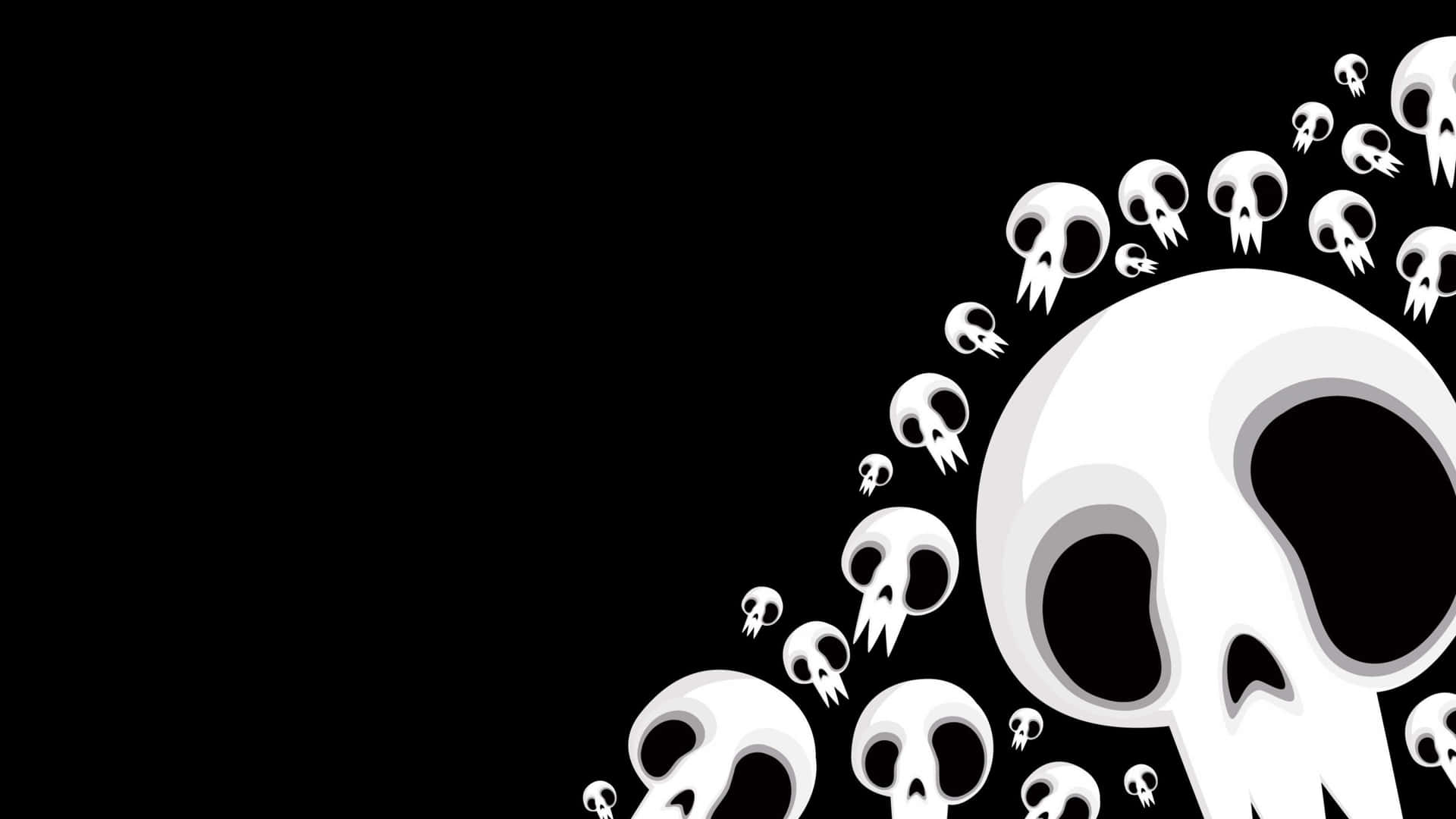Skull Cascade_4 K_ B W Background