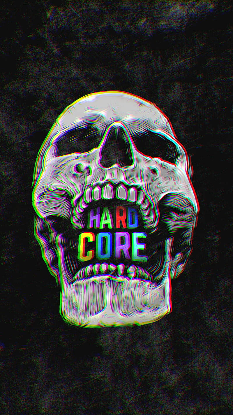 Skull Hardcore Trippy Aesthetic Background