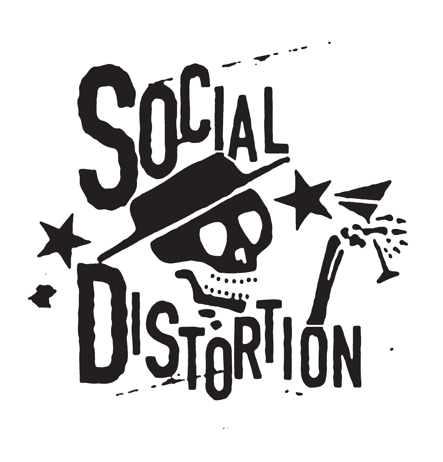 Skull Holding Martini Social Distortion