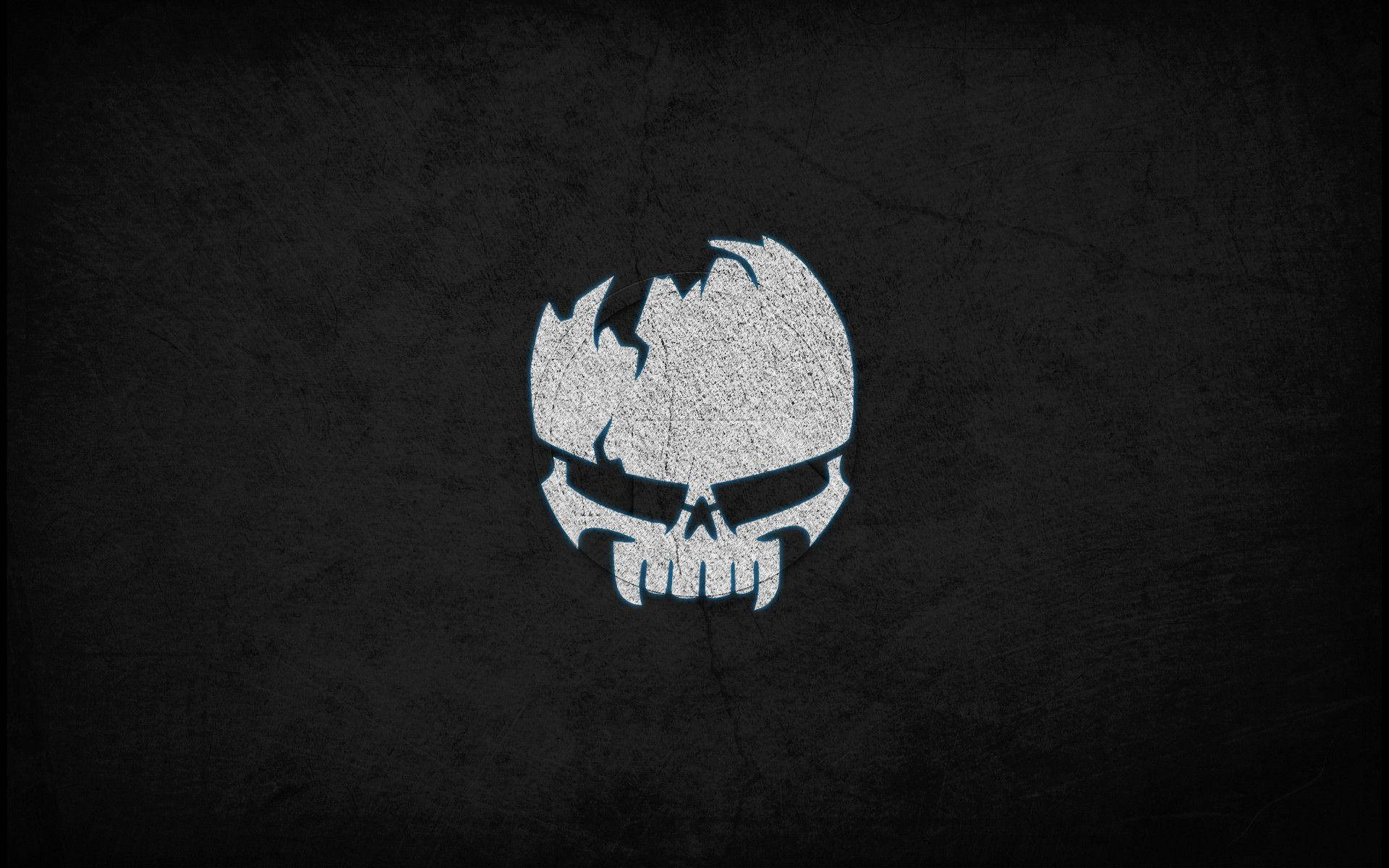 Skull Logo In Solid Black Background