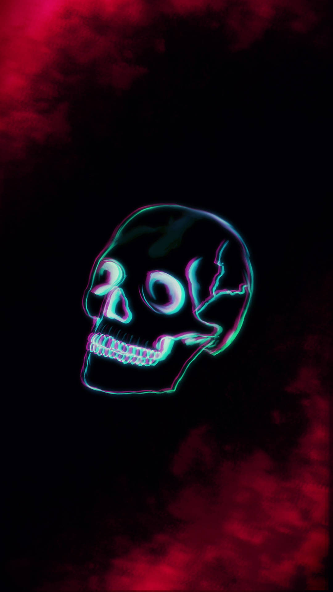 Skull Neon Aesthetic Iphone Background