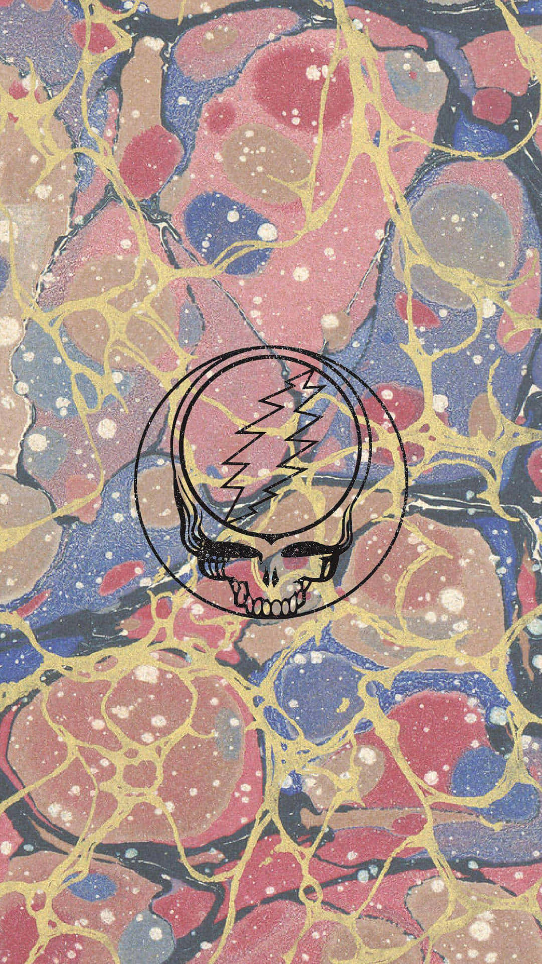 Skull Outline Drawing As A Grateful Dead Iphone Background