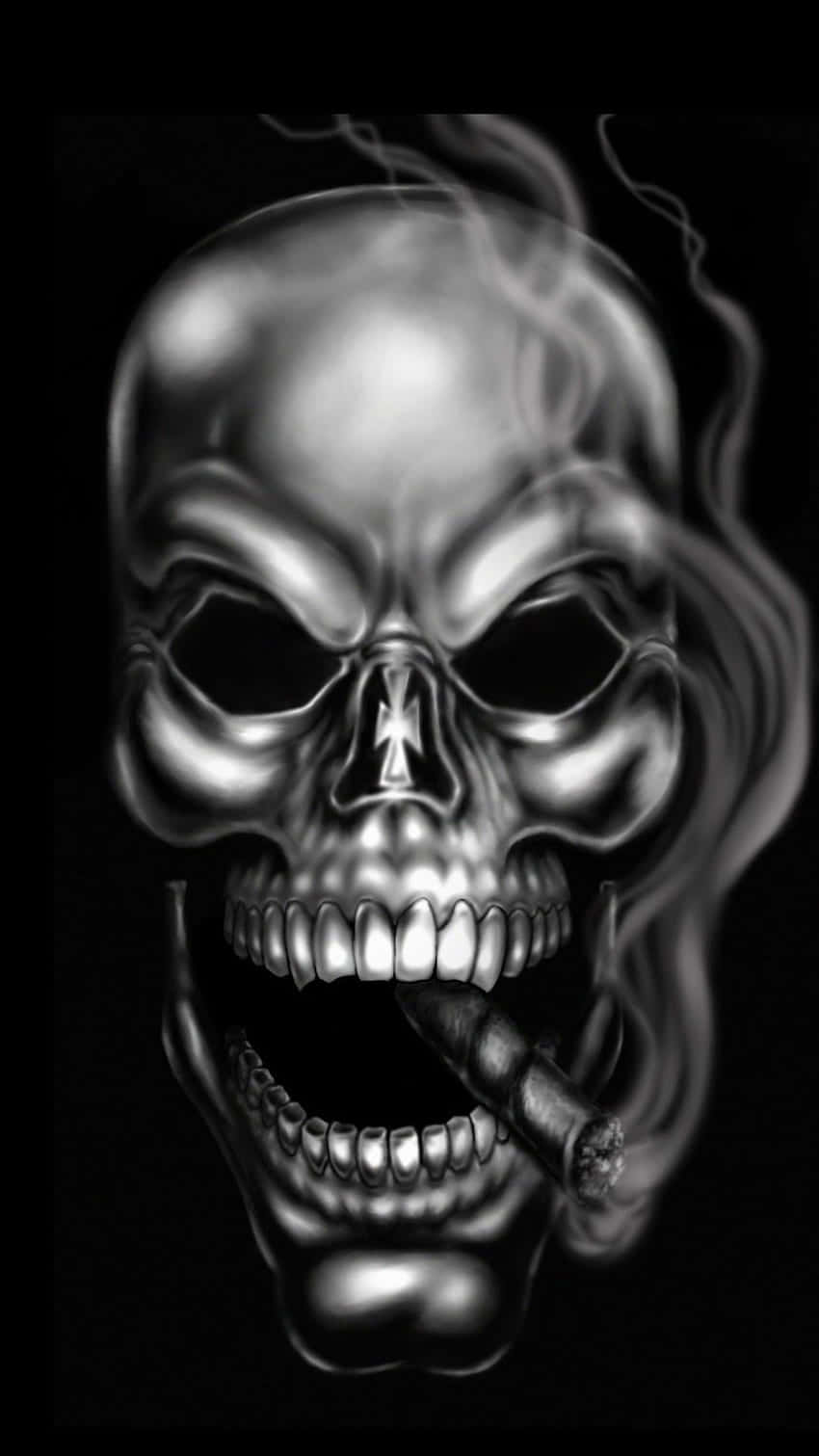 Skull Smoking A Joint