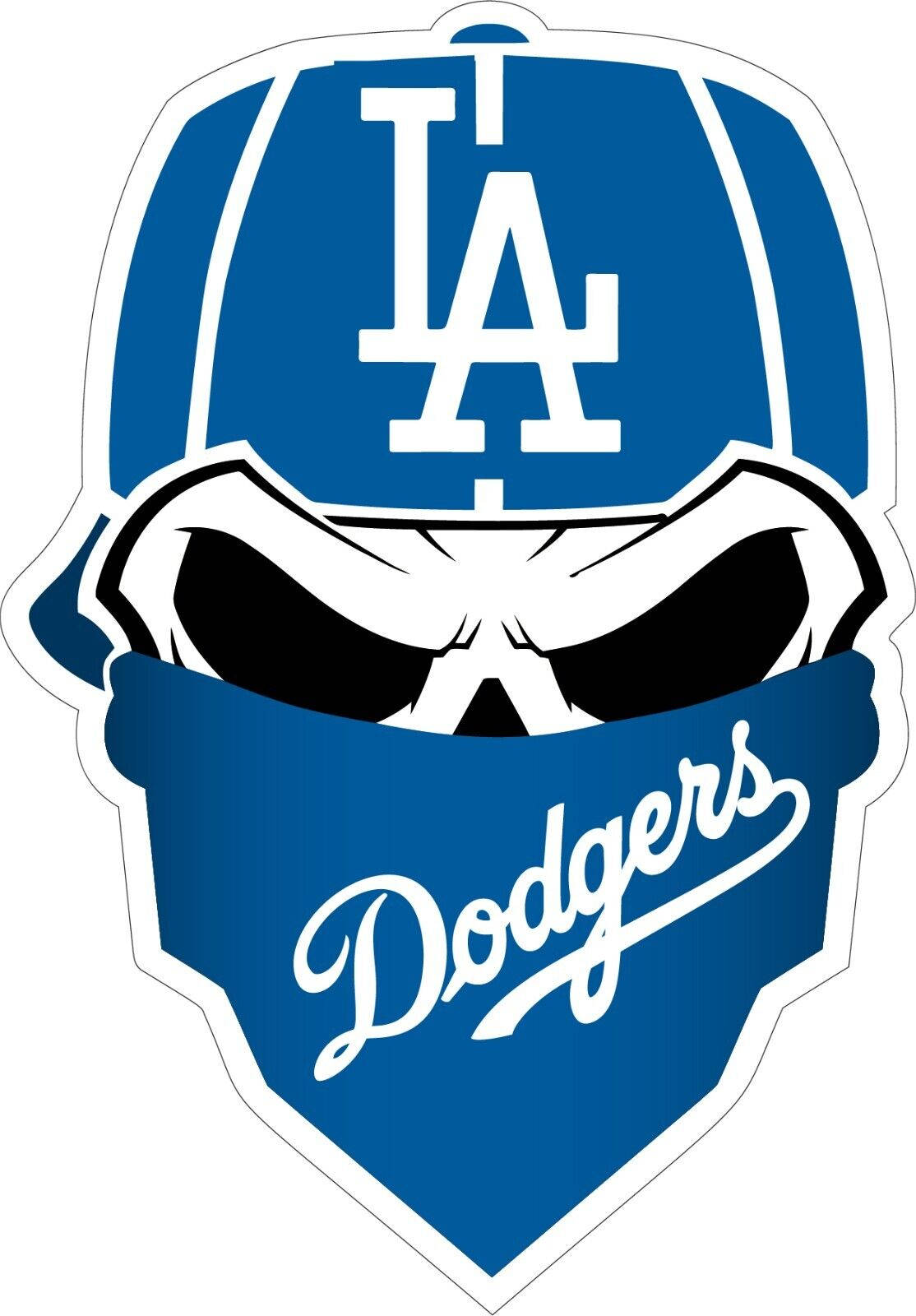 Skull Wearing Dodgers Logo Mask Background