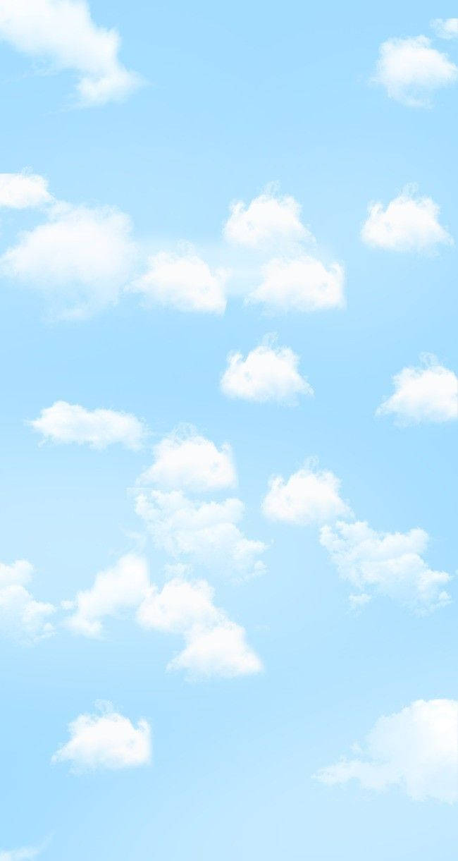 Sky Blue Clouds Aesthetic Phone Background