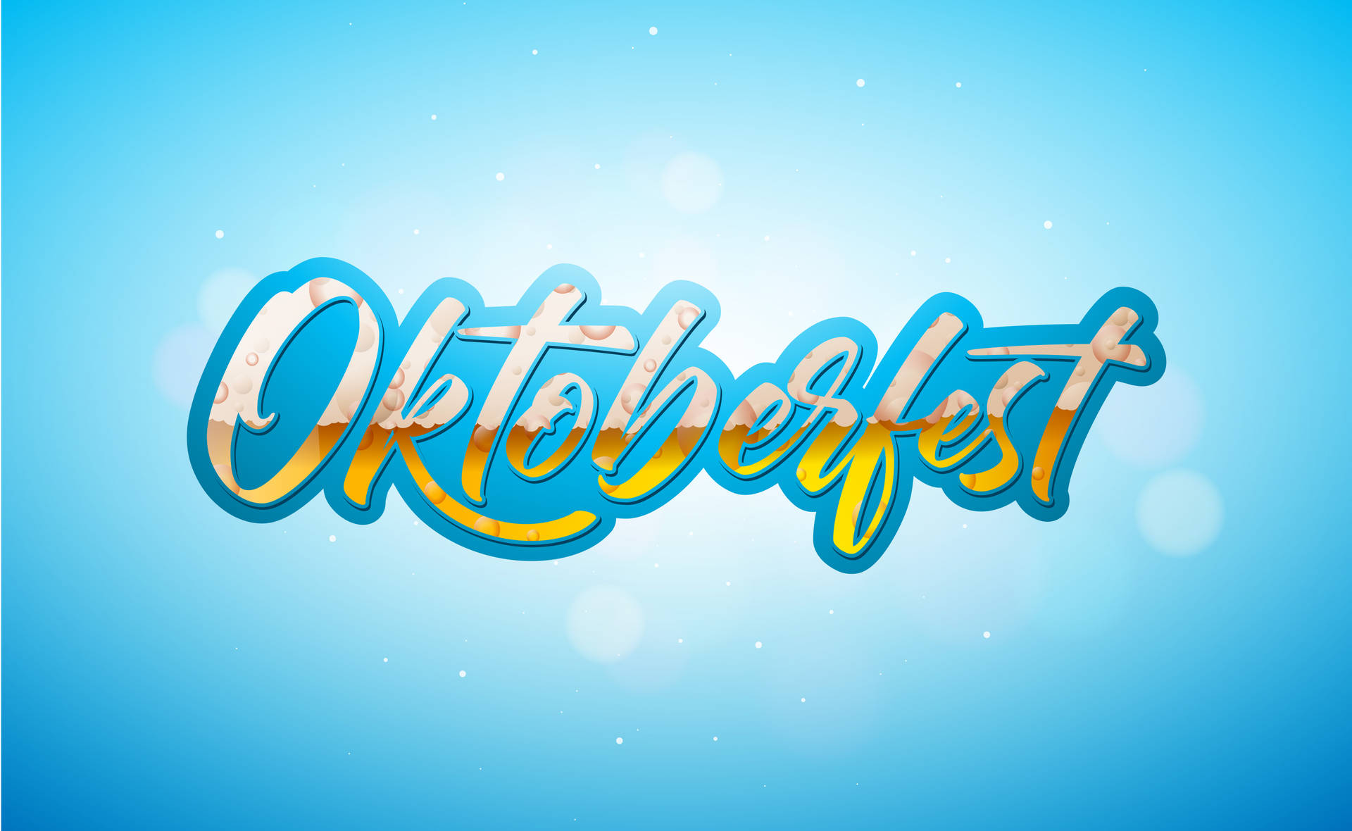 Sky Blue Oktoberfest Calligraphy Background