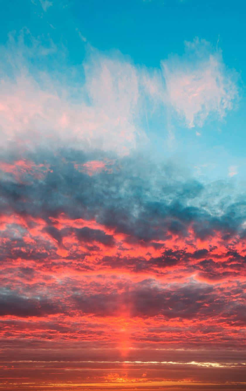 Sky Blue Pink Sunset Cloud Background