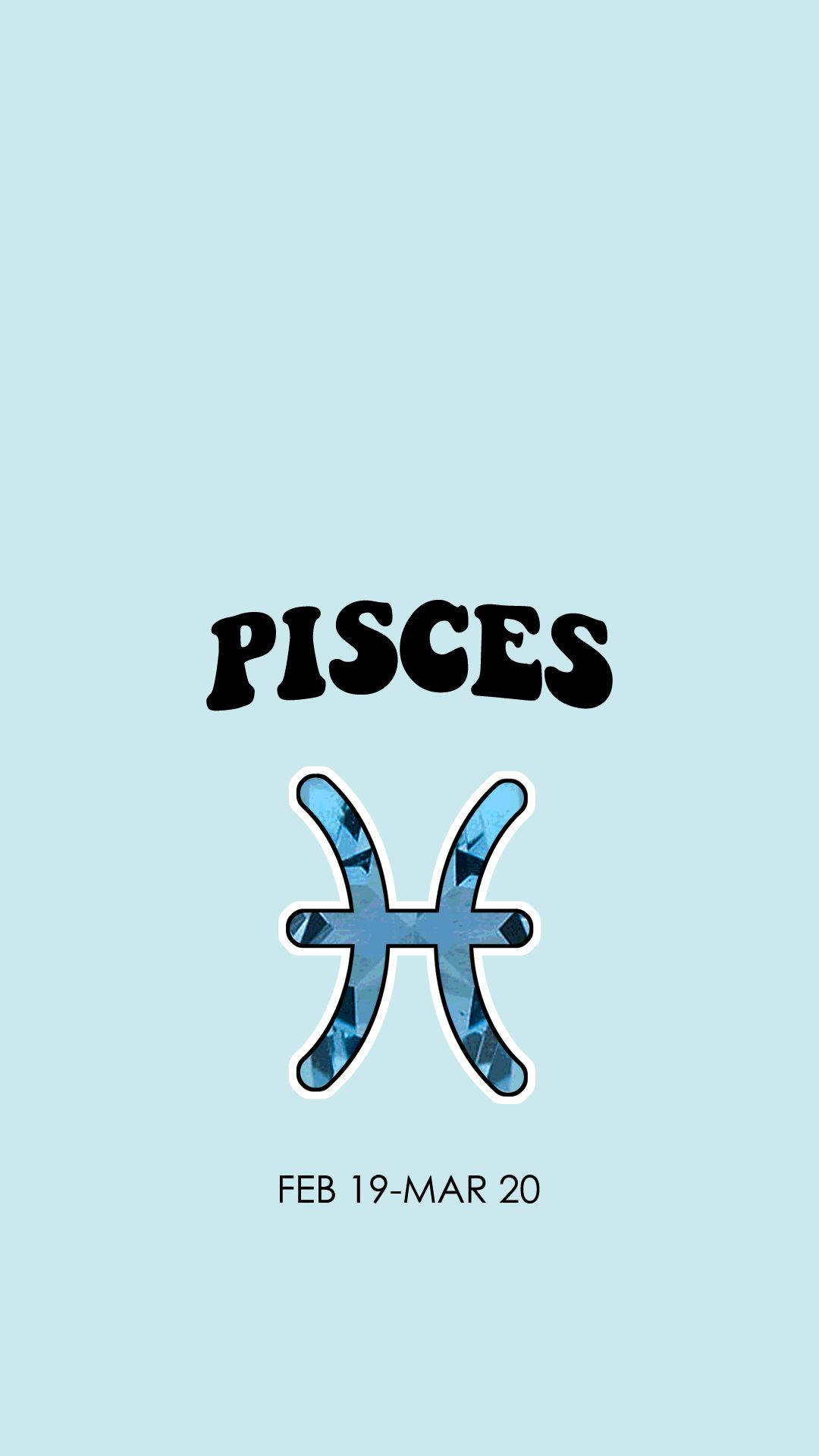 Sky-blue Pisces Zodiac Dates Background