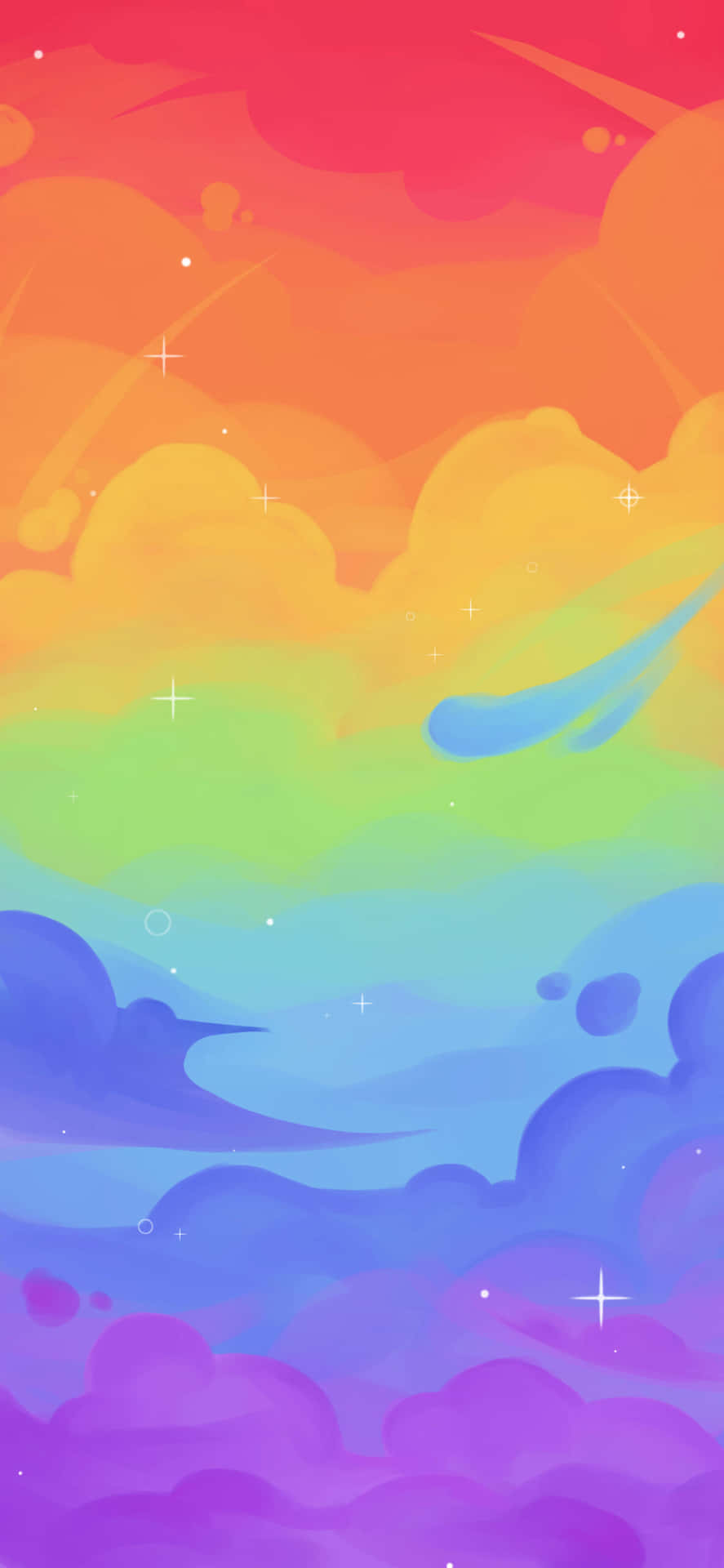 Sky Covered In Aesthetic Rainbow Mobile Background