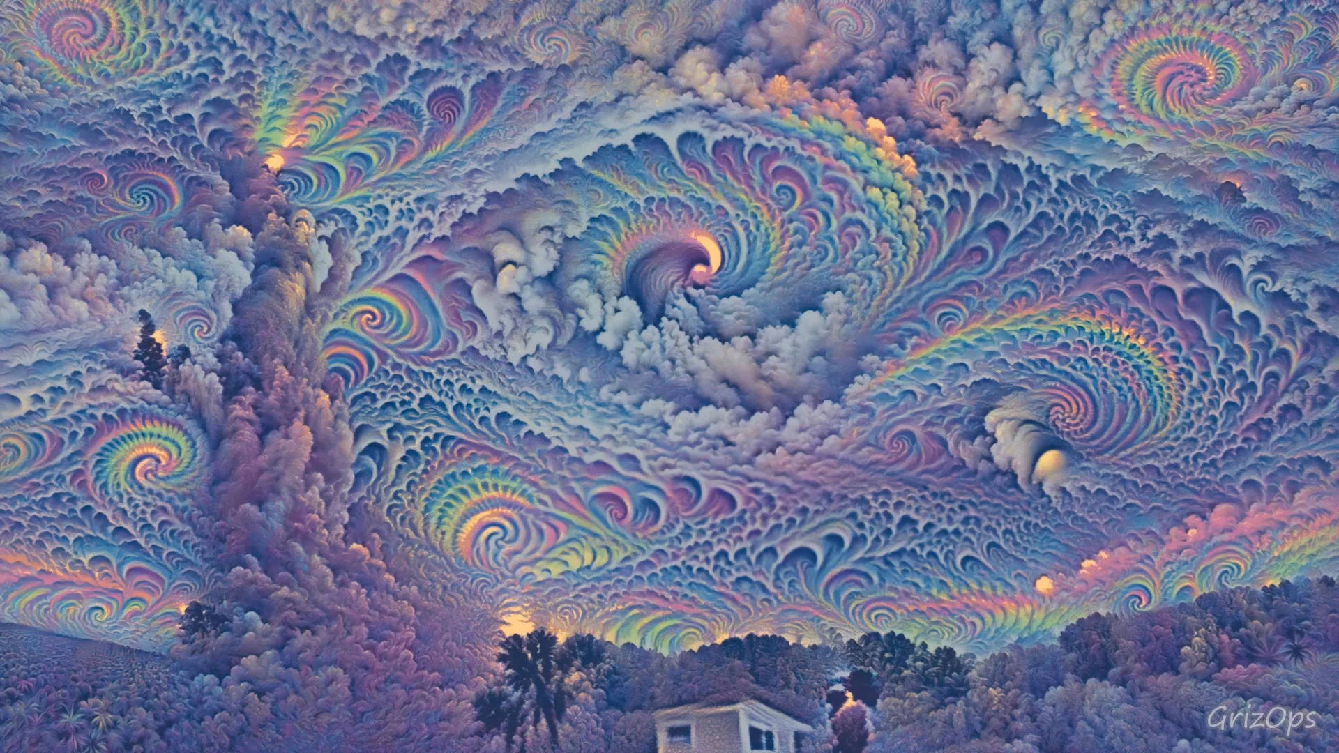 Sky Filled With Psychedelic Cloud