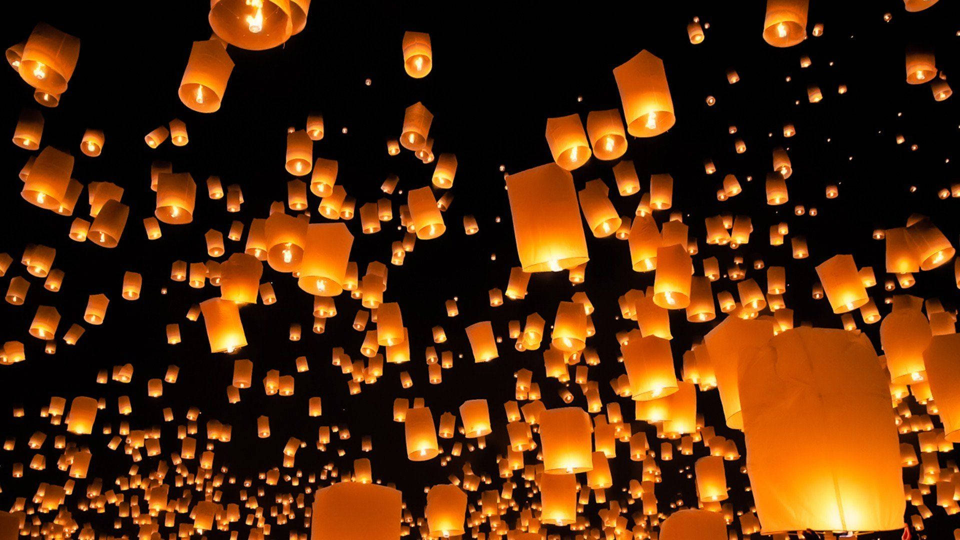 Sky Lanterns Photography Background