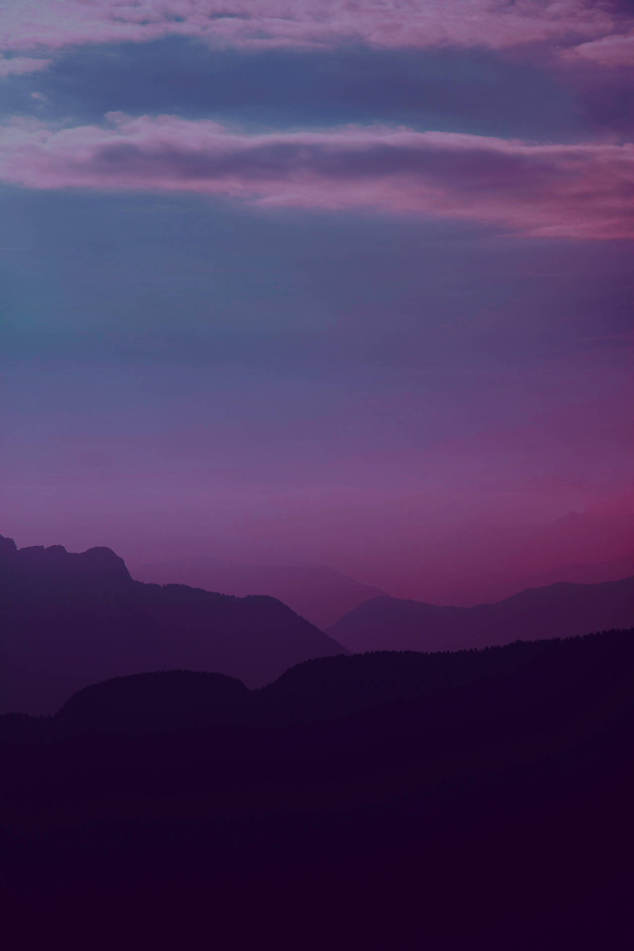 Sky Mountains Dark Purple Iphone Background