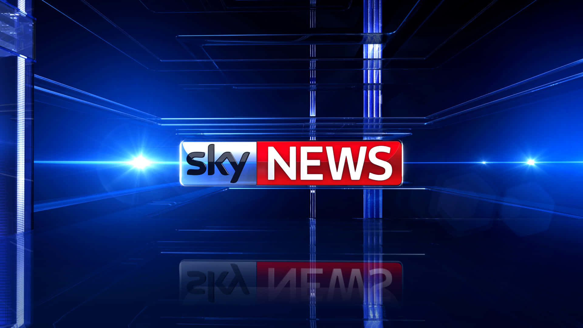 Sky News Neon Blue Lights Background