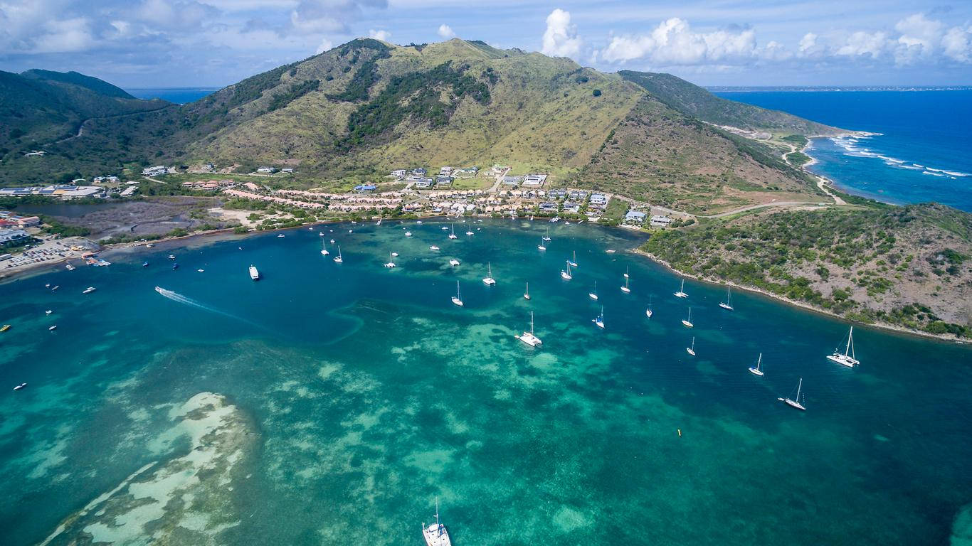 Sky View Of Sint Maarten's Coast Background