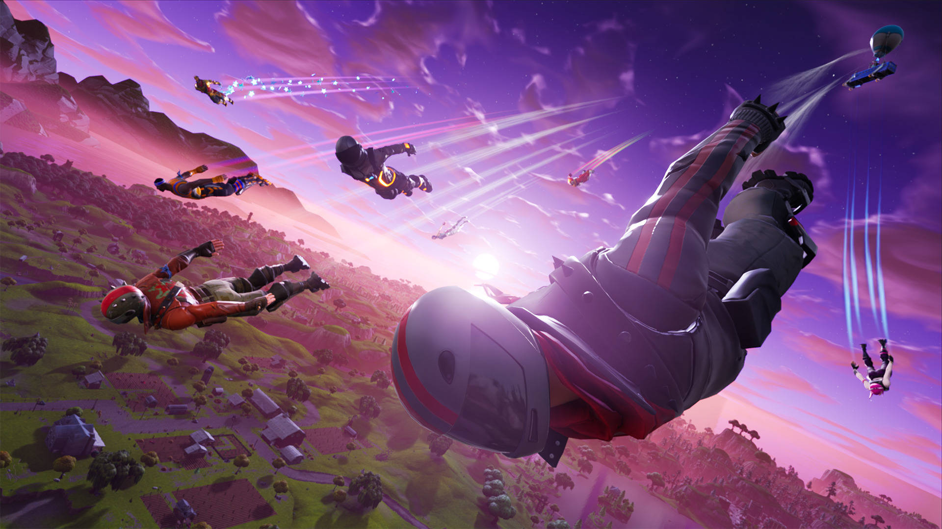 Skydiving Fortnite Battle Royale Desktop Background