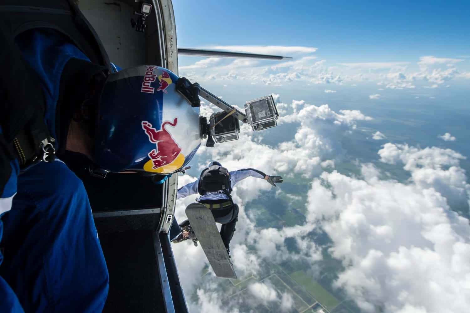 Skydiving Jumping Off Plane Surfboard Background