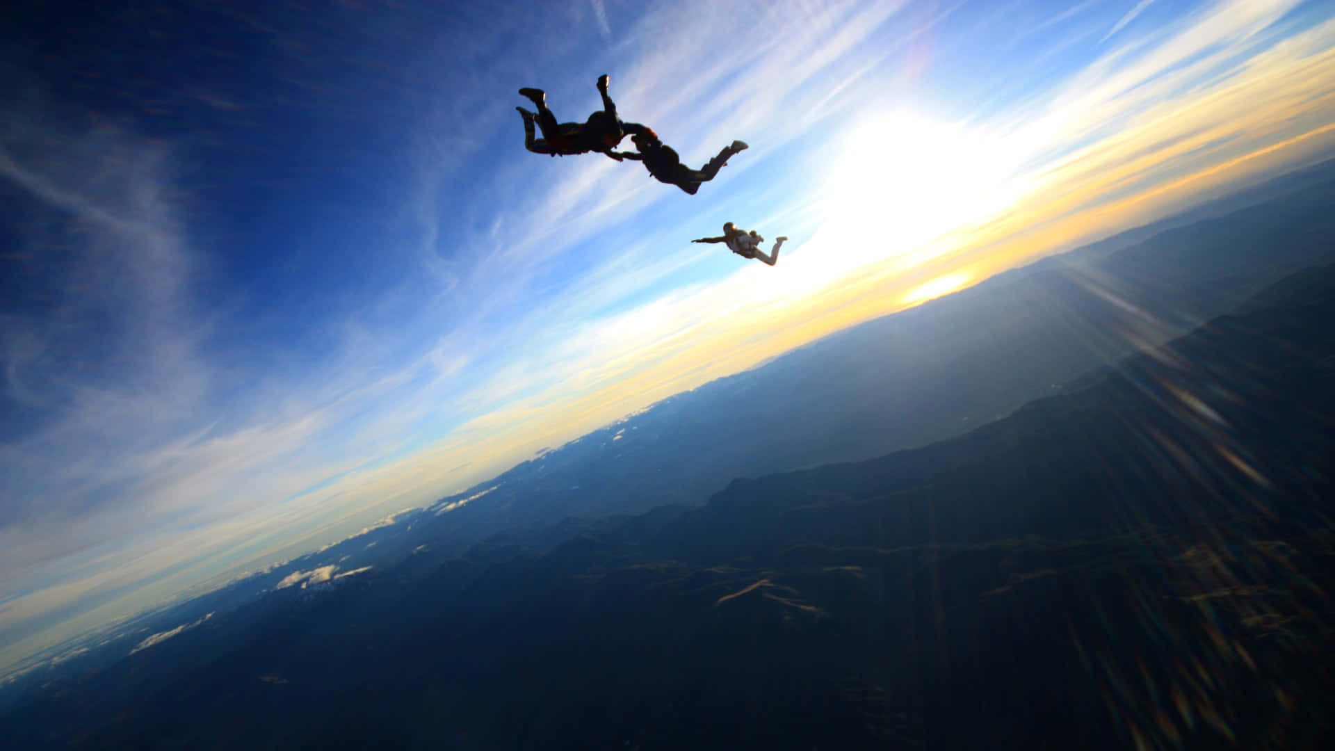 Skydiving Sunset Image