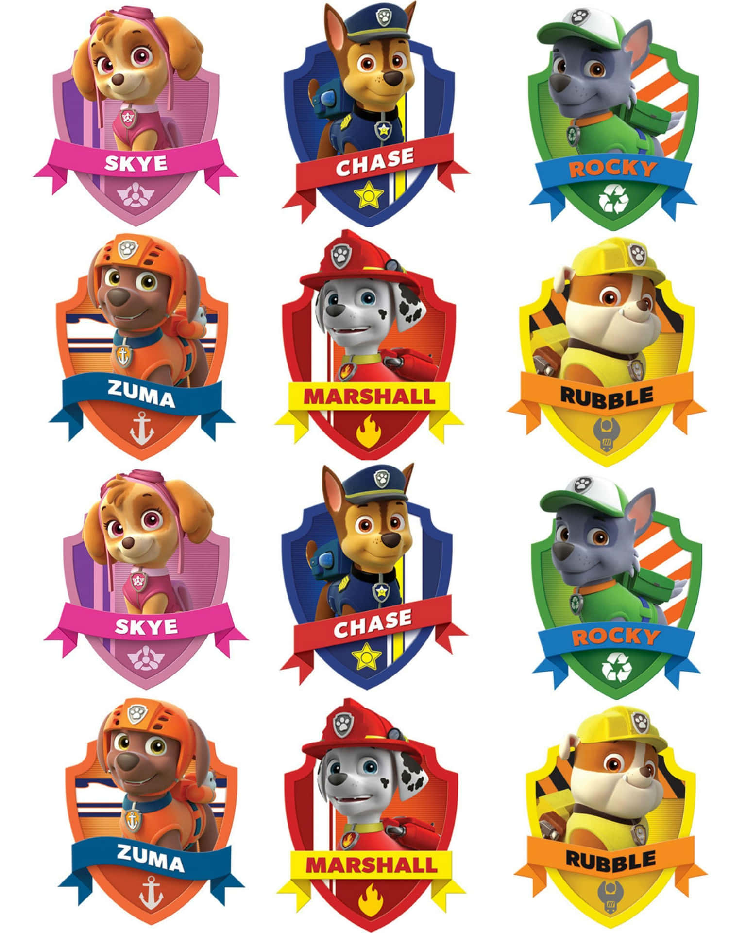 Skye Paw Patrol Badge Logo Collection Background